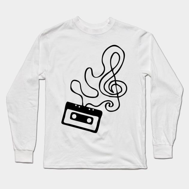 Audio Cassette Long Sleeve T-Shirt by SeijiArt